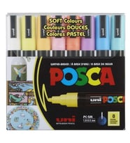 Uniball Posca Su Bazlı Markör Kalem Seti 0.9-1.3 Soft Renkler 8Li