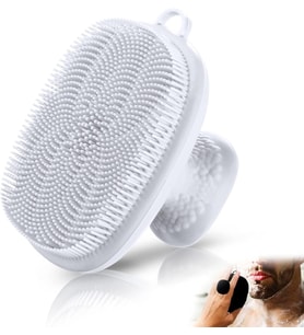 Silikon Yüz Temizleyici, Kadınlar ve Erkekler için Yüz Temizleme Peeling Fırçası, Manuel Yüz Temizleme Fırçası, Yüz Yıkama Fırçası, Temizleme ve Peeling için Eksfoliyatör Yüz Masajı (Beyaz)