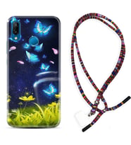 Huawei P20 Lite Mate 10 20 Lite Pro P40 Lite KılıfBoyun Asklı Rasta Silikon Neon Butterflys 1309