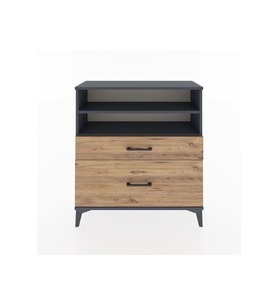 Arges Şifonyer 2 Raflı 2 Çekmeceli 88x30x96 Antrasit-Çam