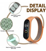 Xiaomi Mi Band 7/6/5/4 ile Uyumlu Hasır Örme Kordon Terletmeyen Nefes Alabilen Kumaş Hafif Yapı Cildi Tahriş Etmeyen Cırt Cırt Tasarım Yumuşak ve Rahat Mi Band 7 Kordonu