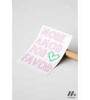More Amor Por Favor Tipografi, Çerçevesiz Yüksek Kalite Duvar Afişi - Modern Ev