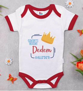 BK Kids Sıkıntı Yok Dedem Halleder Tasarımlı Kırmızı Bebek Body Zıbın-1