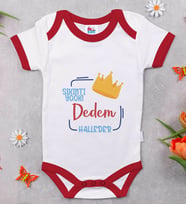 BK Kids Sıkıntı Yok Dedem Halleder Tasarımlı Kırmızı Bebek Body Zıbın-1