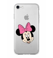 Apple iPhone SE 2022 Uyumlu Kapak Minnie Mouse Tasarımlı Şeffaf Silikon Kılıf