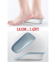 1.5 cm Kadın Gizli Topuk Yükseltici Boy Uzatıcı Ortopedik Tabanlık Köpük Ayakkabı Tabanlığı (Beyaz - Mavi - Gri)
