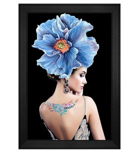 Kadın Motifli Kanvas Tablo 50 x 70 cm Siyah Çerçeve