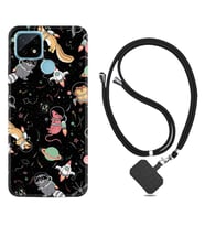 Realme C11 C21 C21Y C25Y C11 2021 Kılıf Boyun Askılı Silikon Planet Animals 1771