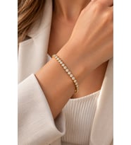 XUPING 14K GOLD RENK YUVARLAK TAŞLI SUYOLU BİLEKLİK 18+1CM ACR9707