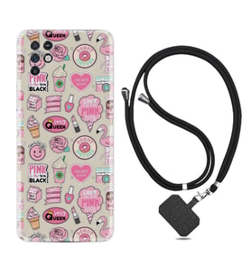 INFINIX Note 11 Pro Note 10 Hot 9 Play Kılıf Boyun Askılı Silikon Donut Flamingo 1415