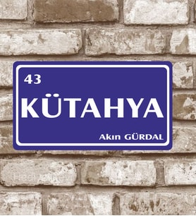 Kişiye Özel Metal Plaka Kütahya 43 Retro Poster (29X15)