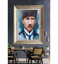 Gümüş Çerçeveli Atatürk Tablo za383