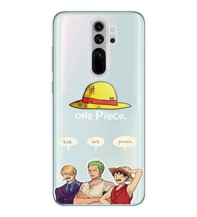 Redmi Note 8 Pro Uyumlu One Piece Karakterler Tasarımlı Şeffaf Telefon Kılıfı