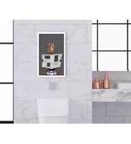 BK Home Banyo Tuvalet Dekoratif Ahşap Beyaz Çerçeveli Tablo-8