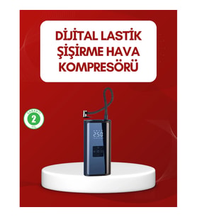 Mey İthalat® 12V Uyumlu Çok İşlevli Akıllı Araç Lastik Pompası