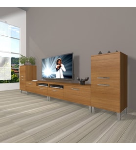 Decoraktiv Eko 9200 Slm Krom Ayaklı Tv Ünitesi Tv Sehpası (Ceviz)