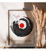 Kişiye Özel Sevgiliye Plak Tasarım / Şarkı Sözü / Kişiye özel hediye / Sevgiliye Hediye / tablo / çerçeveli poster (Beyaz)