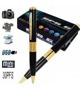 Kalem Kamera Mini HD 1080p Video Kayıt Cihazı Usb Şarj Dahili Batarya Gold