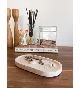 TERRAZZO OVAL TRAY DEKORATİF ALTLIK