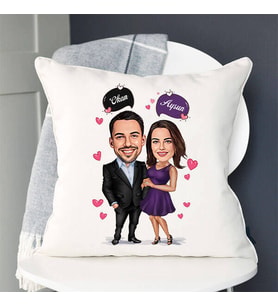 Kişiye Özel Karikatürlü Şahane Çiftler Yastık