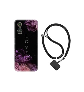 General Mobile Gm22 Pro Kılıf Silikon Desen Boyun Askılı Love Flow 1664