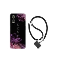 General Mobile Gm22 Pro Kılıf Silikon Desen Boyun Askılı Love Flow 1664