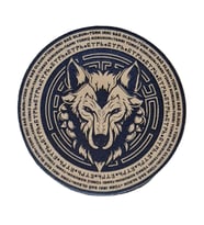 Tanrı Türkü Korusun - Türk Irkı Sağ Olsun -Bozkurt - Deri Peç - Arma - Wolf Leather Patch (Bej)