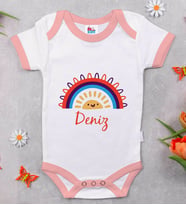 BK Kids Kişiye Özel Pembe Bebek Body Zıbın - Model 107