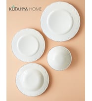 Kütahya Home 24 Parça Altın File Yemek Takımı  6 Kişilik Lüks Sofra Takımı