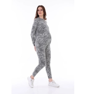 Hamile Yumoş Esnek Kumaş Zebra Desenli Bluz