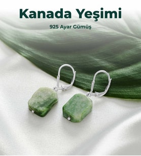 Luxtone Sertifikalı Kanada Yeşimi 925 Ayar Gümüş Küpe Kadın Takı LX1440KP