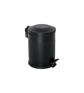 Şık Çizgili Siyah 5 Lt Vintage Çöp Kovası