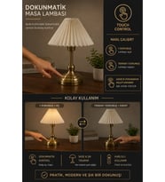 LUNA DOKUNMATİK ESKİTME PİLELİ KREM MASA LAMBASI