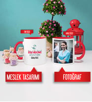 Diş Hekimi Asistanına Hediye Diş Hekimi Asistanı Kupa Bardak Kırmızı Fotoğraflı