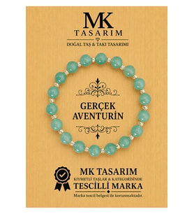 MK TASARIM GERÇEK AVENTURİN BİLEKLİK MK.7000.849- RAHATLIK-DİNGİNLİK-ENERJİ- STRES BİLEKLİĞİ