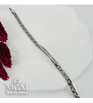 Rodyum Zirkon Taşlı Pirinç Bileklikler 19 Cm - Kbl0053
