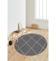 Dijital Baskılı Kaymaz Taban Yıkanabilir Yuvarlak Salon Halısı Koridor Halısı Paspas NDY-SD-539 (Gri)
