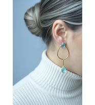 Kadir Jewellery 22 Ayar Altın Kaplama Kadın Sallantılı Küpe -El İşçiliği Ve Hipoalerjenik Küpe-E85