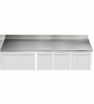Electrolux Professional Üst Tabla, Sırtlı, 3100 Mm, 1,5 Mm Kalınlıkta Üst Tabla 18 Mm Kalınlığında Ses Sönümlendirici Malzeme Ve Ayrıca 2 Paslanmaz Kayıtla Güçlendirilmiştir - Modular Line TPLA31A