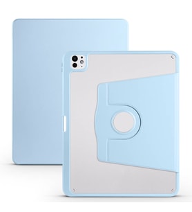 Apple iPad Pro 13 2025 M5 Uyumlu Kılıf Zore Termik Kalem Bölmeli Dönebilen Standlı Kılıf (Mavi)