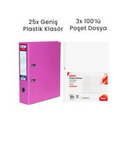 25 Adet Tigra Geniş Klasör 3 Adet Noki 100'lü Poşet Dosya Ofis Seti
