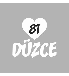 Kalpli 81 Düzce Araba Sticker siyah 20x15 CM (Beyaz)