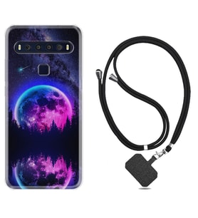 TCL 10L 10 Plus 10SE 20E 20SE 30 L7 Kılıf Boyun Askılı Silikon Star Planet 1652