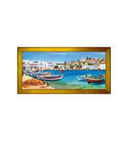Manzara Temalı Kanvas Tablo 50 x 70 cm Gold Çerçeve