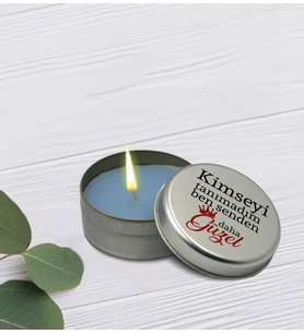 BK Gift Kimseyi Tanımadım Ben Tasarımlı Silver Metal Kutuda Kokulu Mum-1, Ev Hediyesi, Arkadaşa Hediye, Kokulu Mum