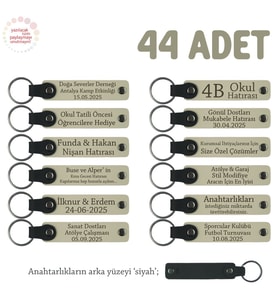 Sütlü Kahve & Siyah, Dönemsel Etkinlikler İçin İsim Ve Mesaj  Yazılabilen 44' lü Anahtarlık Seti