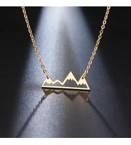 Kişiye Özel 925 Ayar Gümüş Dağ Kolye (Gold)