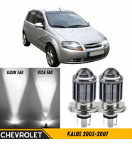 Chevrolet Kalos 2003-2007 Mercekli Far Ampulü Led Xenon Beyaz Şimşek Etkili CSP Led Lamba Uzun Kısa