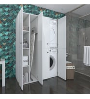 Kenzlife çamaşır-kurutma makinesi dolabı kapaklı yaromira sol byz 180*120*60 banyo arkalıksız (Karışık)