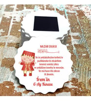 Magnet Hediyelik - Kız Çocuk Nazar Ayetli 6 Ay Kınası Hatırası